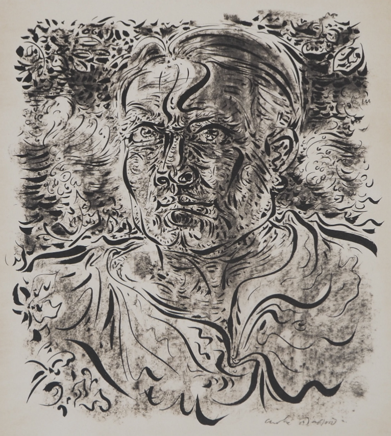 André MASSON : Autoportrait - Lithographie signée