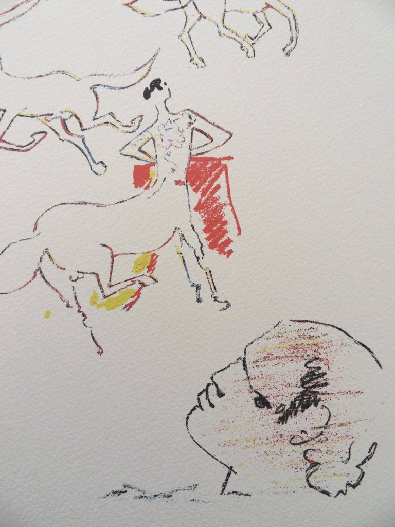 Jean COCTEAU : Dans l'arène - Lithographie Signée