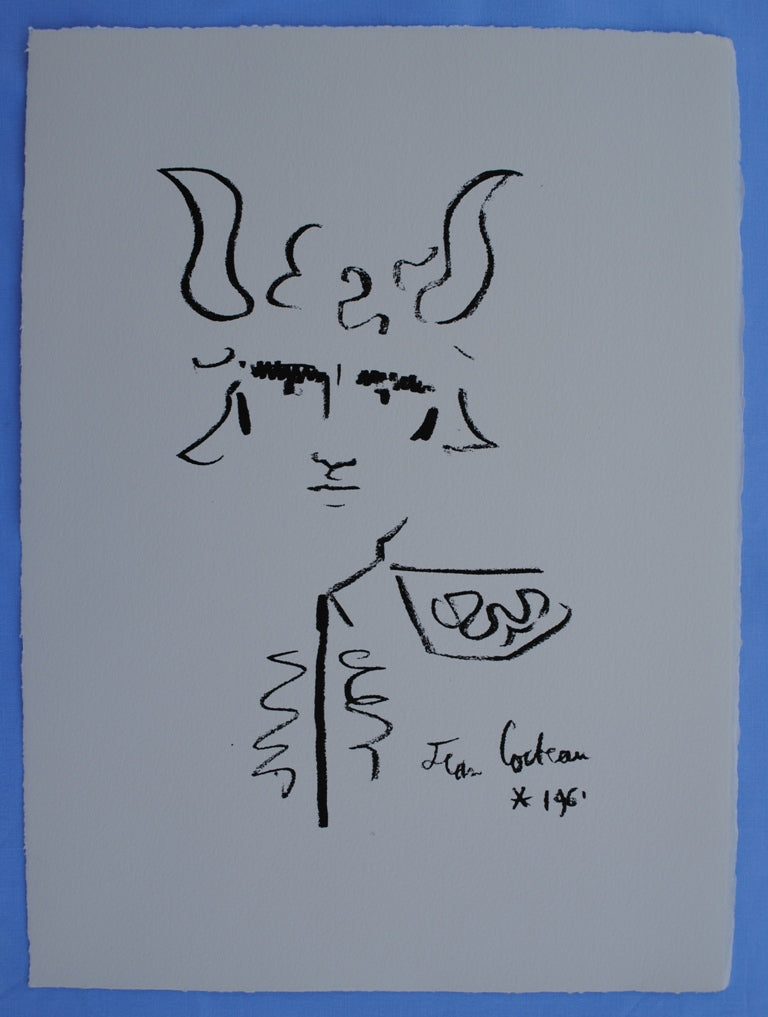 Jean COCTEAU : Toréador couronné - Lithographie Signée