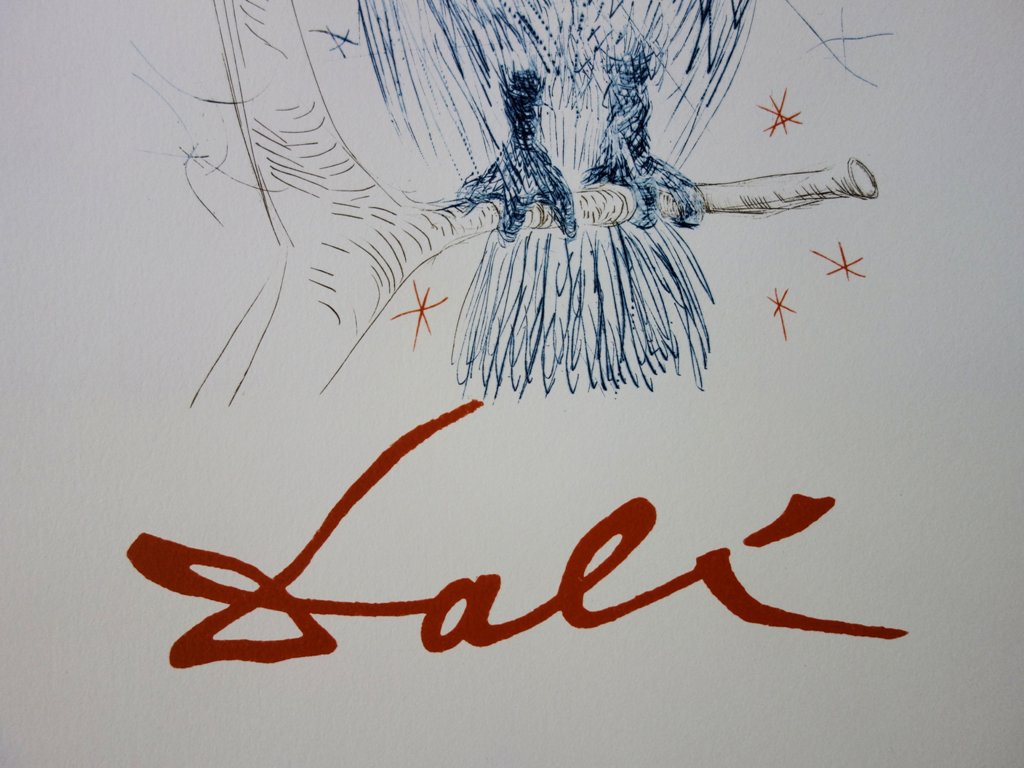 Salvador DALI : La Chouette Bleue - Lithographie signée