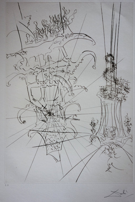 Salvador DALI : Chinatown - Gravure originale signée