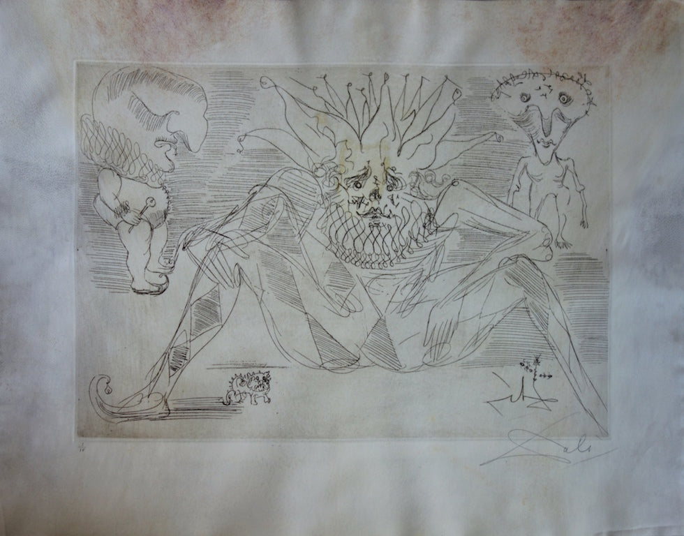 Salvador DALI : Le clown - Gravure originale signée