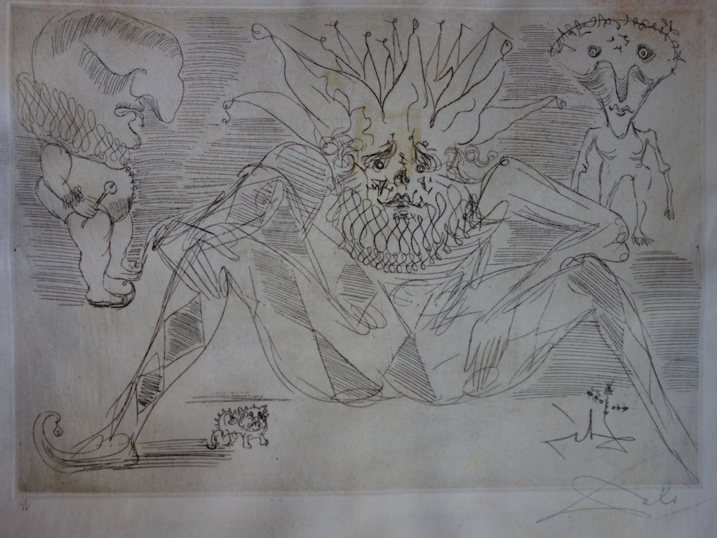 Salvador DALI : Le clown - Gravure originale signée