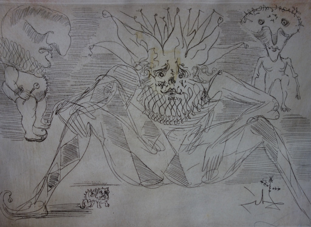 Salvador DALI : Le clown - Gravure originale signée