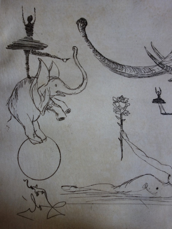 Salvador DALI : Eléphants - Gravure originale signée