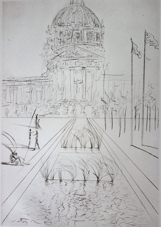 Salvador DALI : City Hall - Gravure originale signée