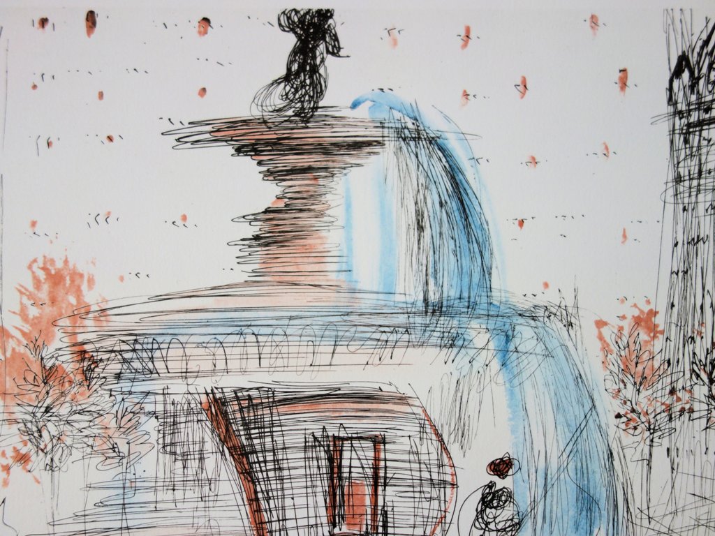 Salvador DALI : New York City - Plaza, Lithographie signée