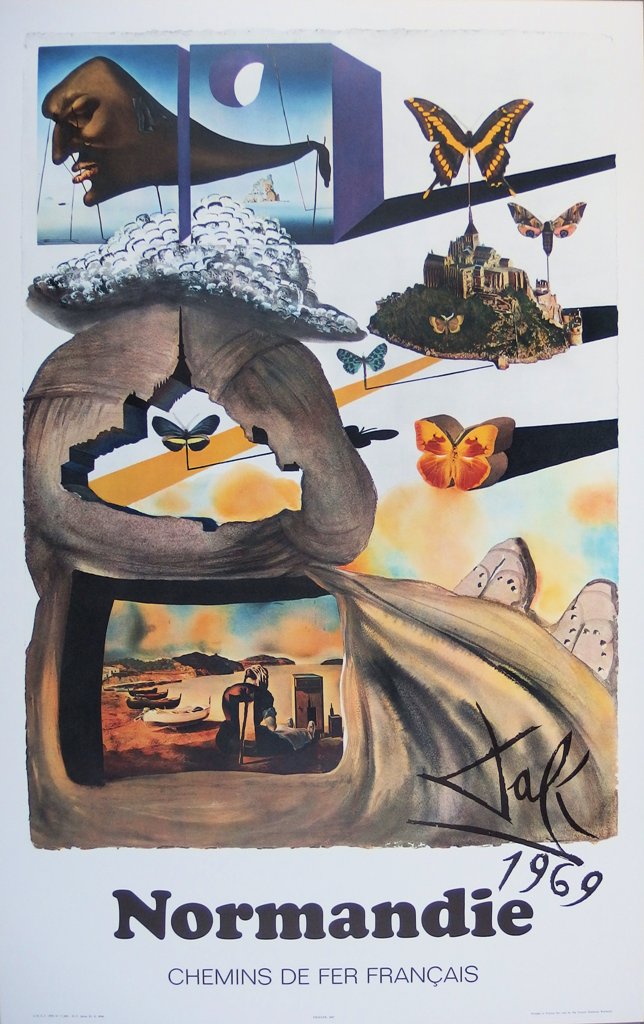 Salvador DALI : Normandie - Lithographie originale signée, SNCF Grand Modèle