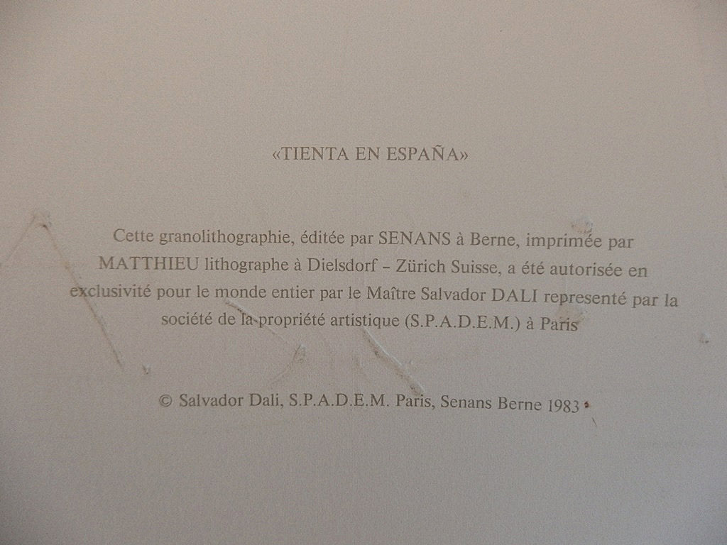 Salvador DALI : Tienta en Espana - Lithographie signée