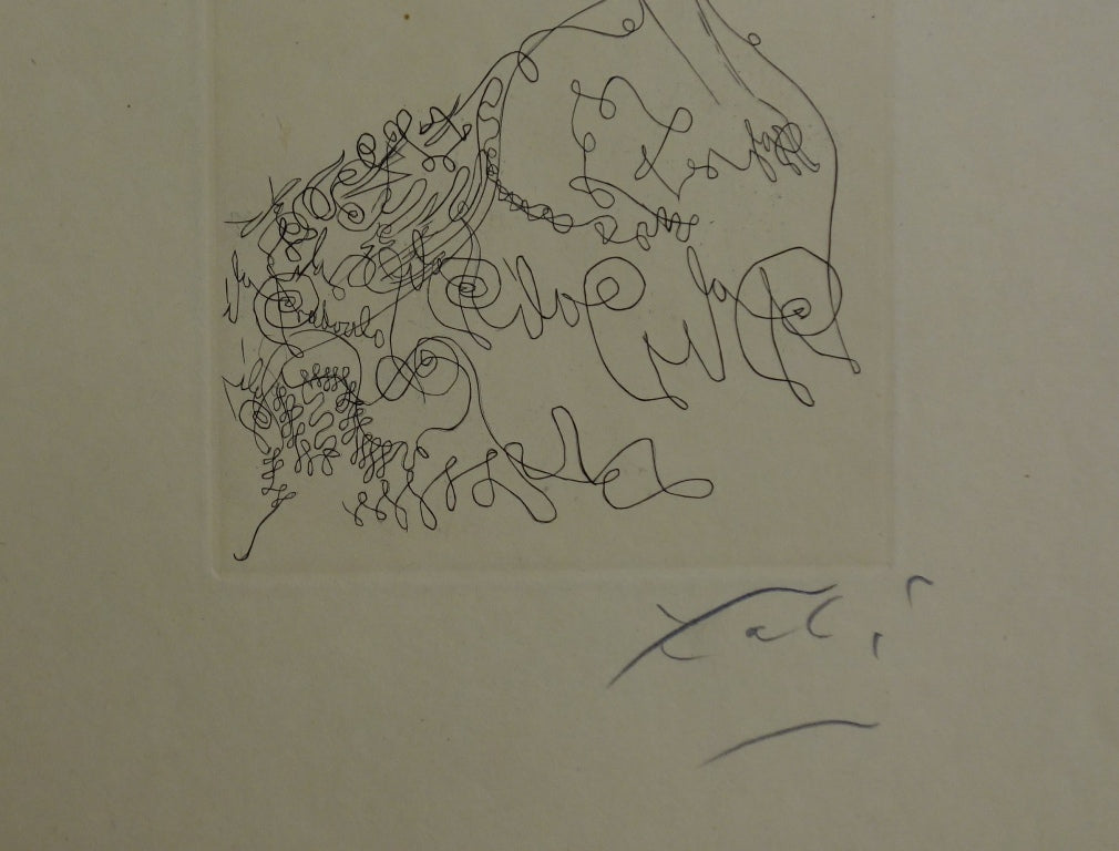 Salvador DALI : La Dame de l'Orangerie - Gravure originale signée