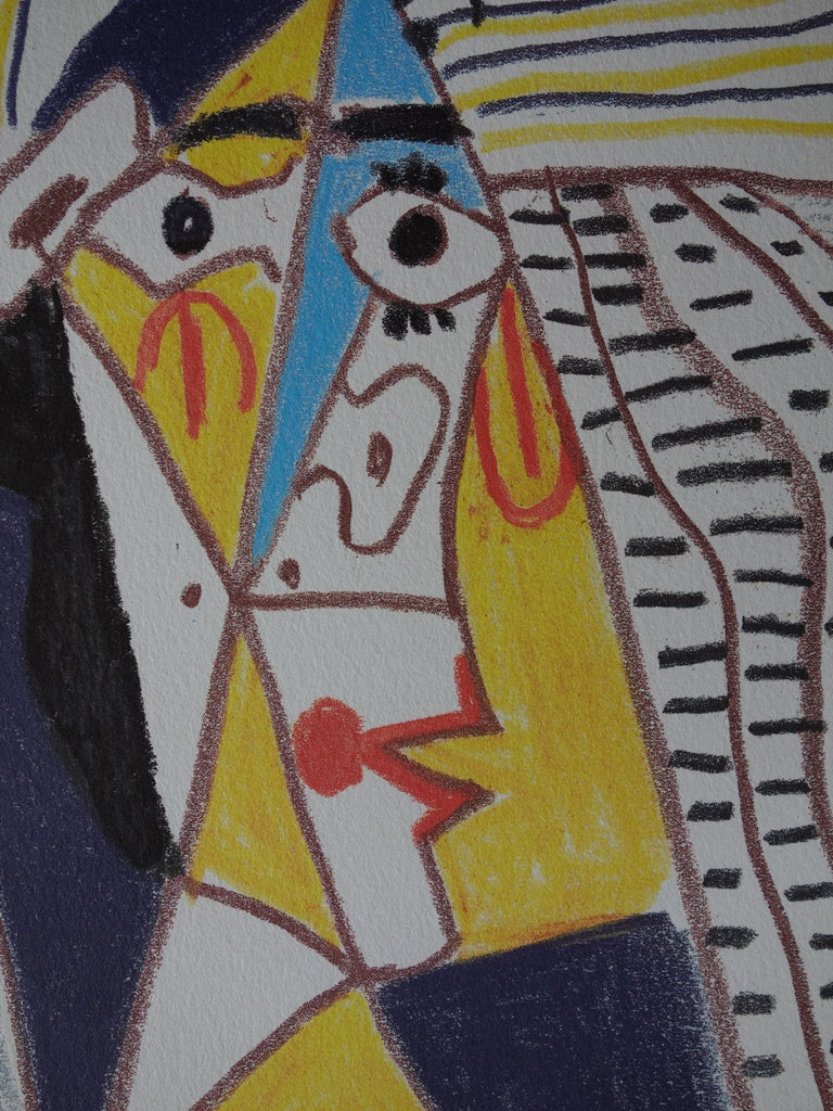 Pablo PICASSO : Personnage cubiste - Lithographie signée