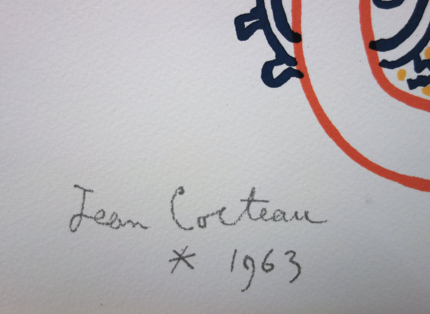 Jean COCTEAU : Face au taureau - Lithographie signée