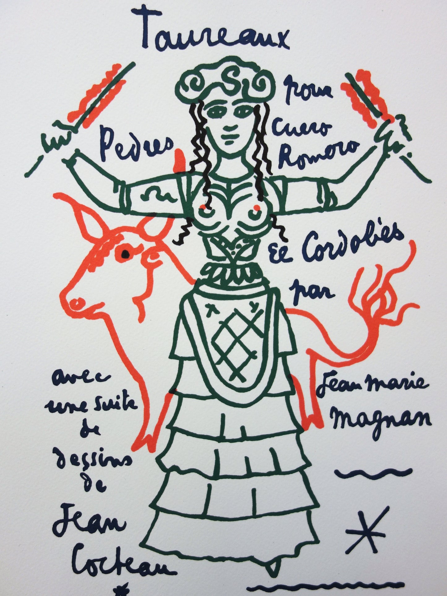 Jean COCTEAU : L’Espagne - Lithographie signée