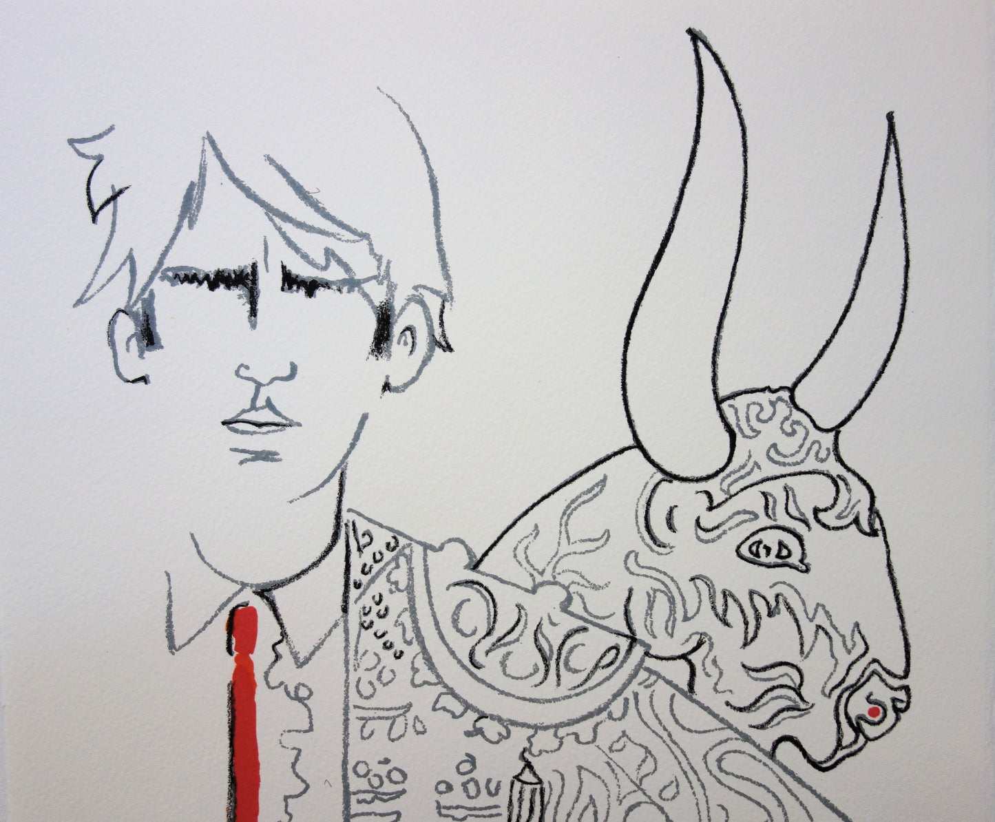 Jean COCTEAU : Avant l’attaque - Lithographie signée