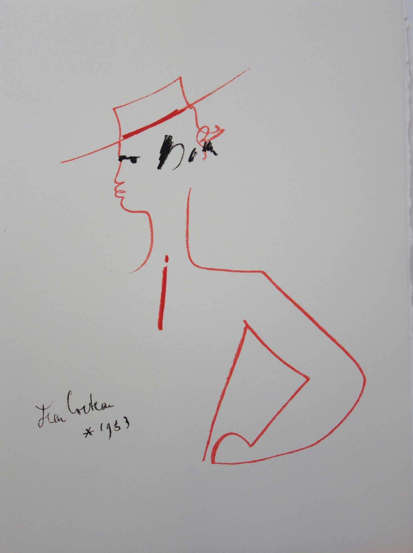 Jean COCTEAU : Profil espagnol - Lithographie signée