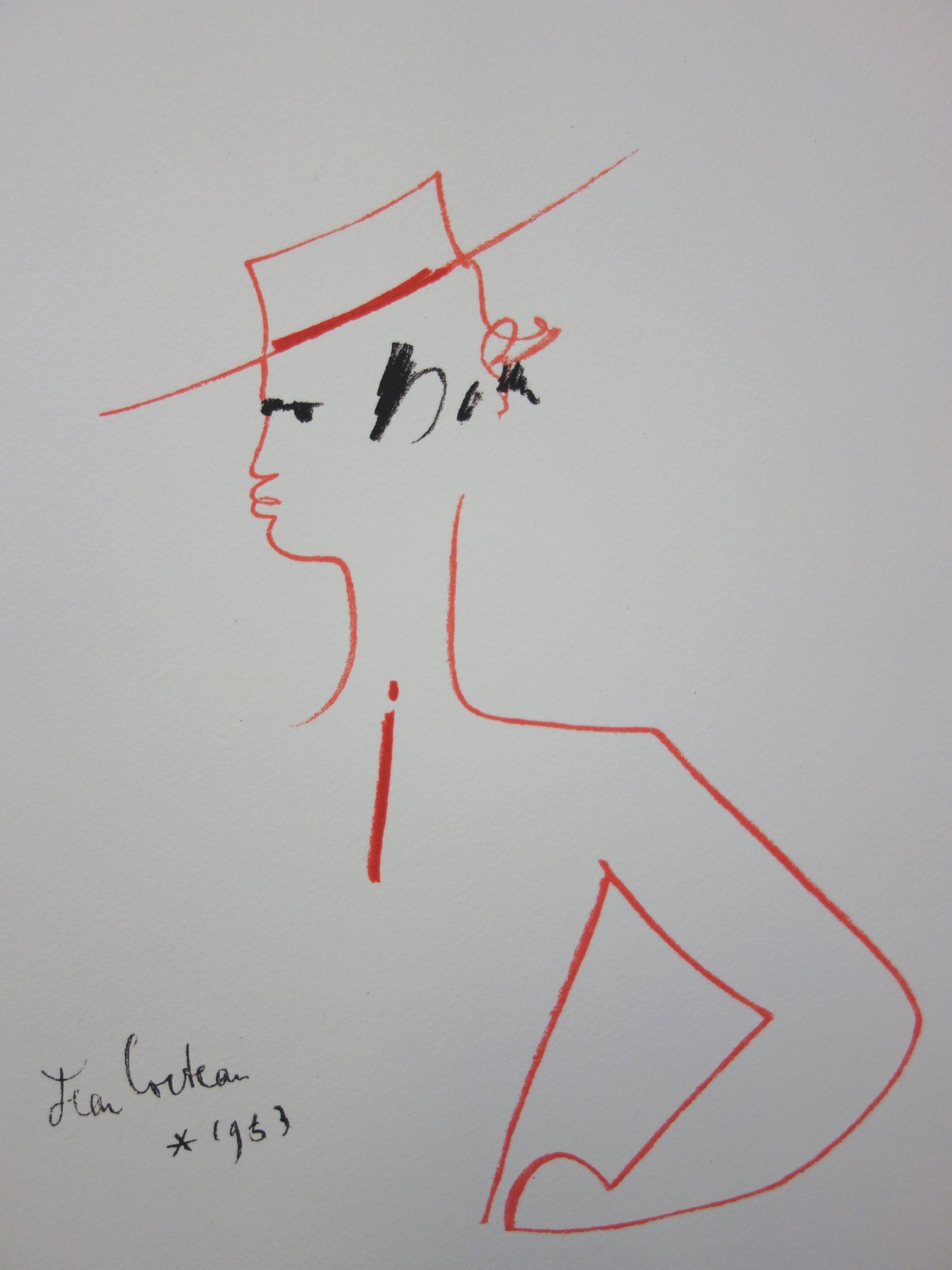 Jean COCTEAU : Profil espagnol - Lithographie signée