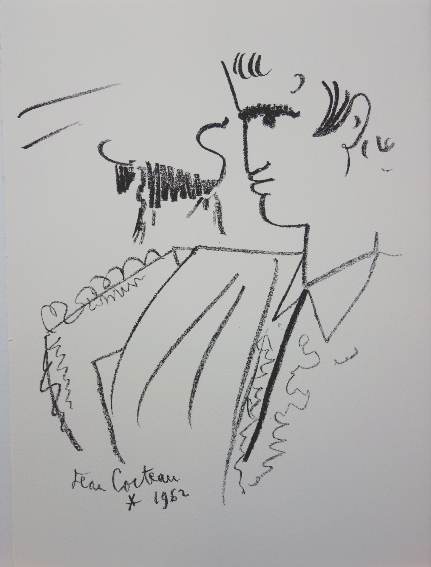 Jean COCTEAU : En attente de l’attaque - Lithographie signée