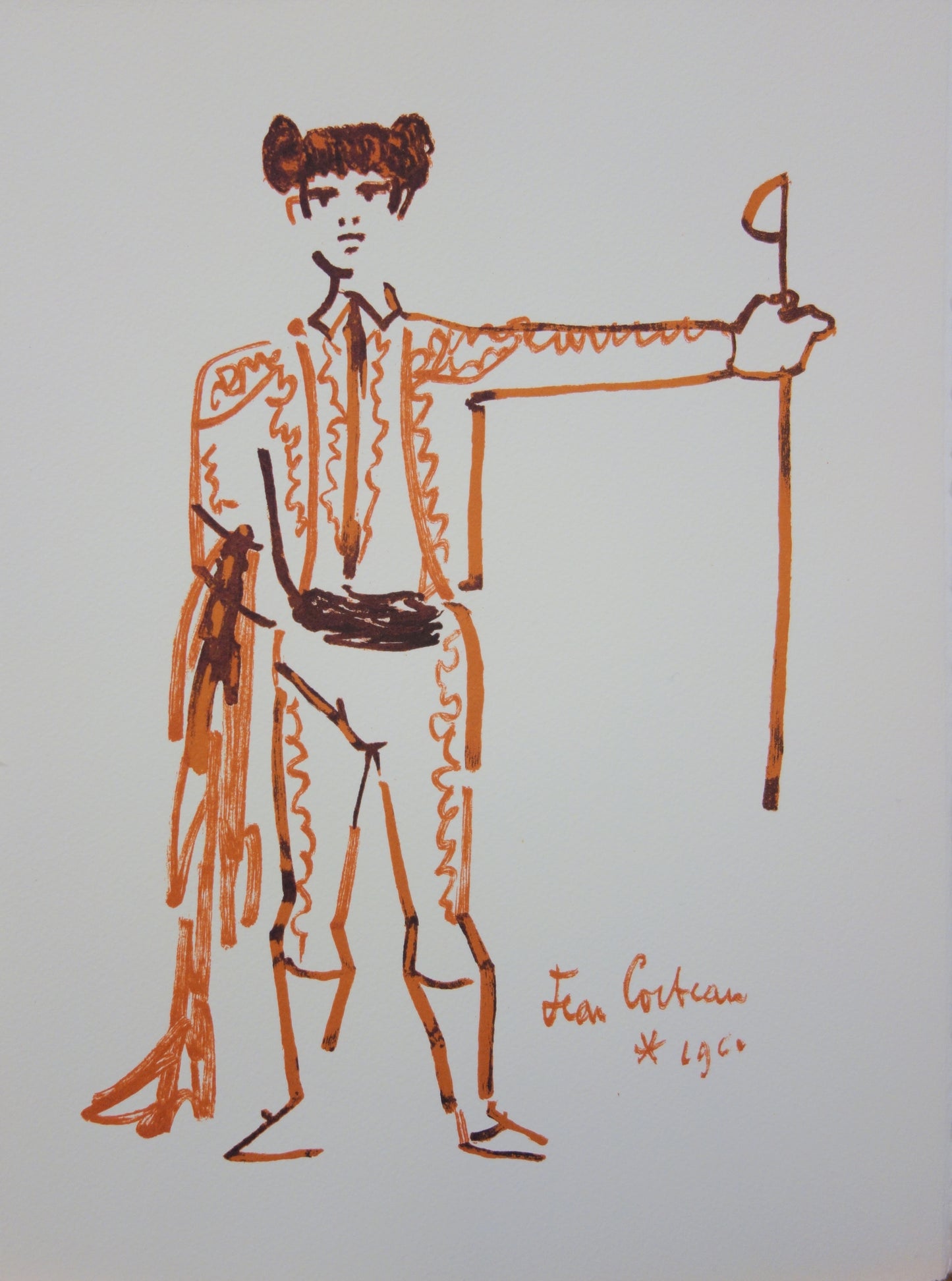 Jean COCTEAU : Toréador et son épée - Lithographie signée
