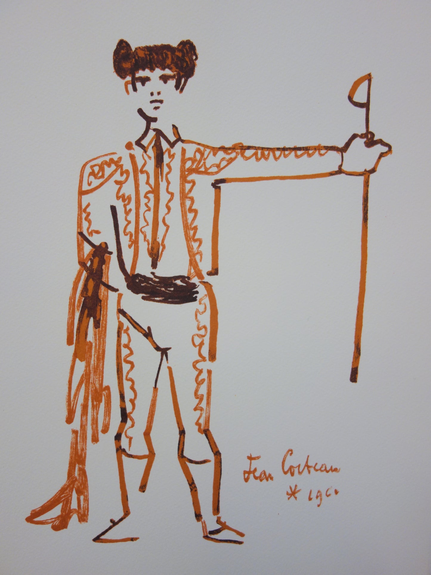 Jean COCTEAU : Toréador et son épée - Lithographie signée