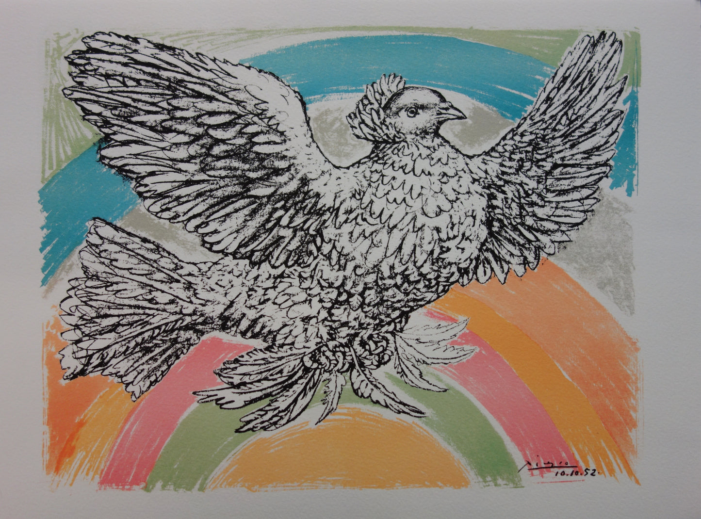 Pablo PICASSO : Colombe à l'arc en ciel - Lithographie signée