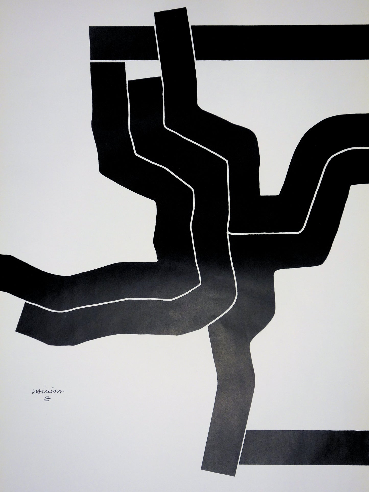 Eduardo CHILLIDA : Black Pattern - Lithographie originale signée