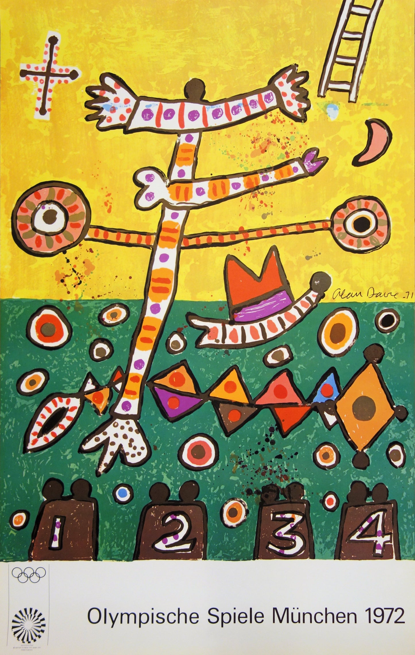 Alan DAVIE : Fête du sport - Lithographie originale signée