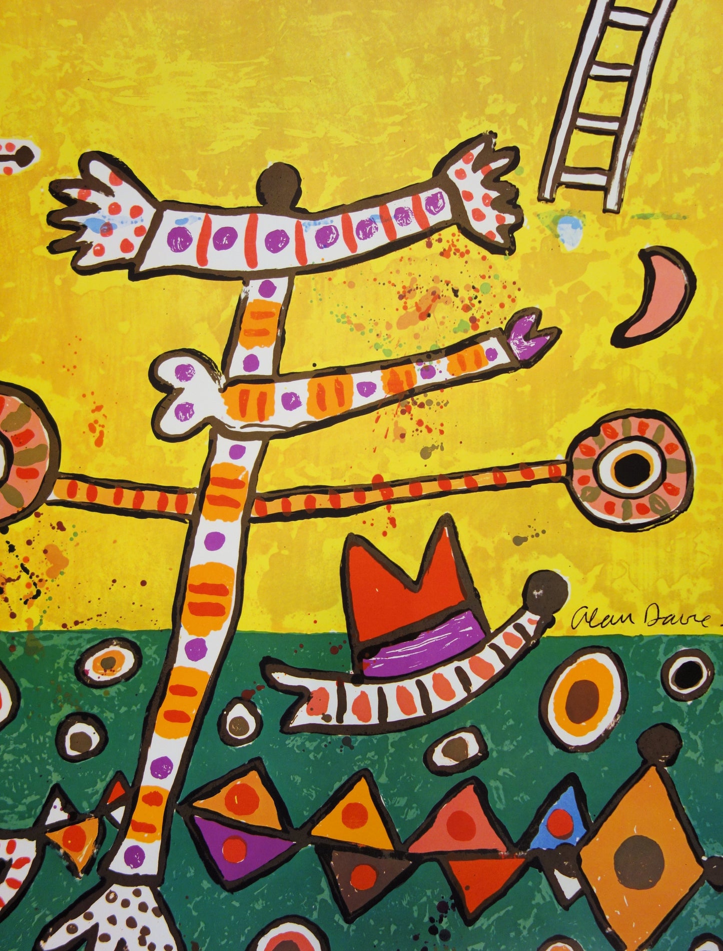 Alan DAVIE : Fête du sport - Lithographie originale signée