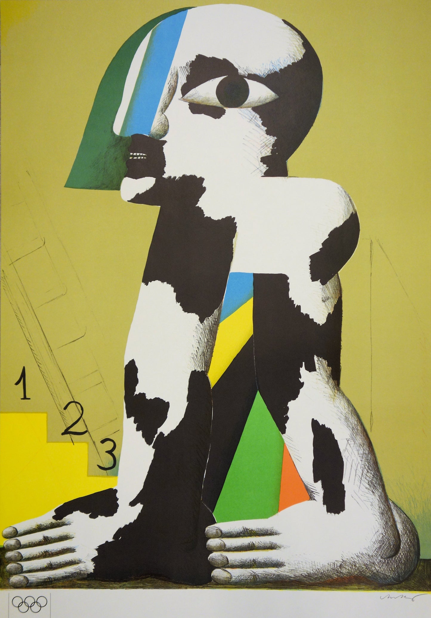 Horst ANTES : JO Münich 1972 - Lithographie originale signée