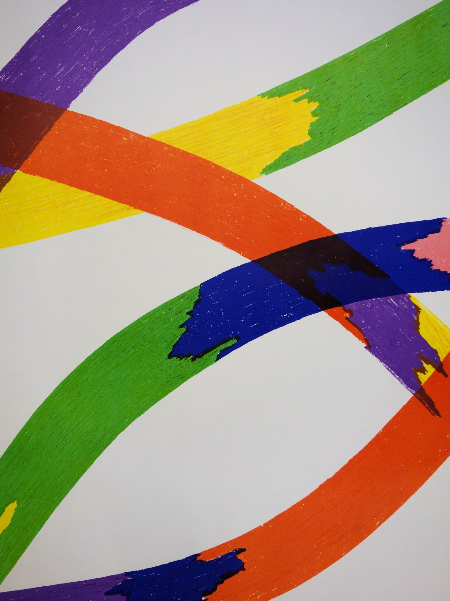 Piero DORAZIO : Rubans colorés - Lithographie originale signée