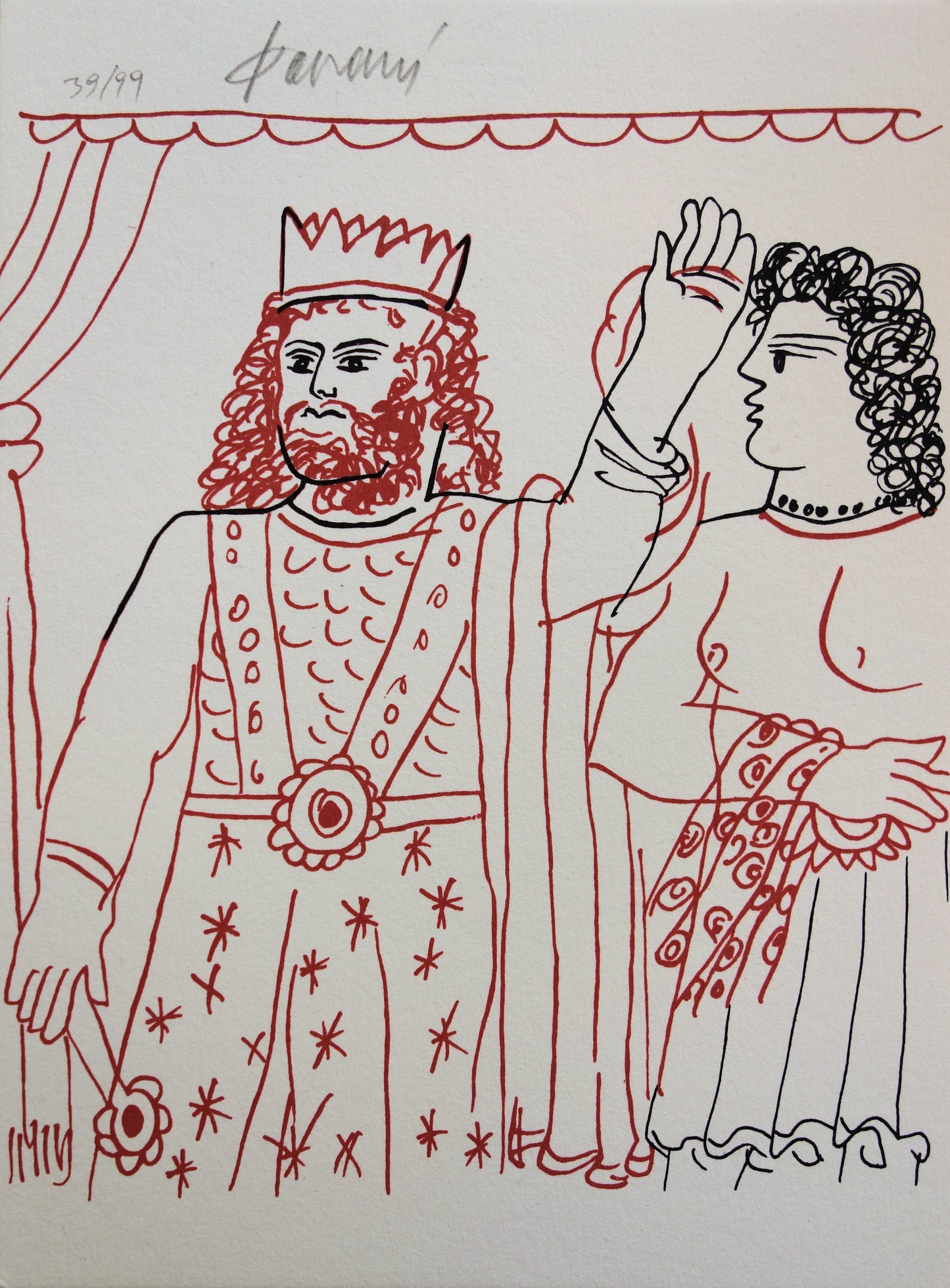 Alekos FASSIANOS : Roi et Andromaque - Lithographie originale signée