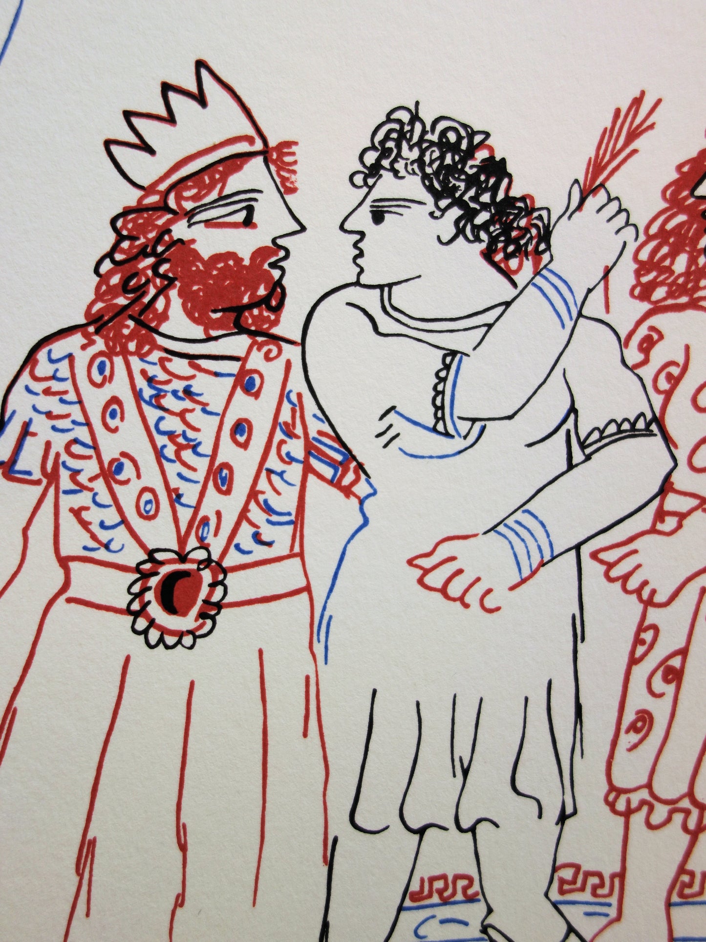 Alekos FASSIANOS : Roi et Couple Grec - Lithographie originale signée