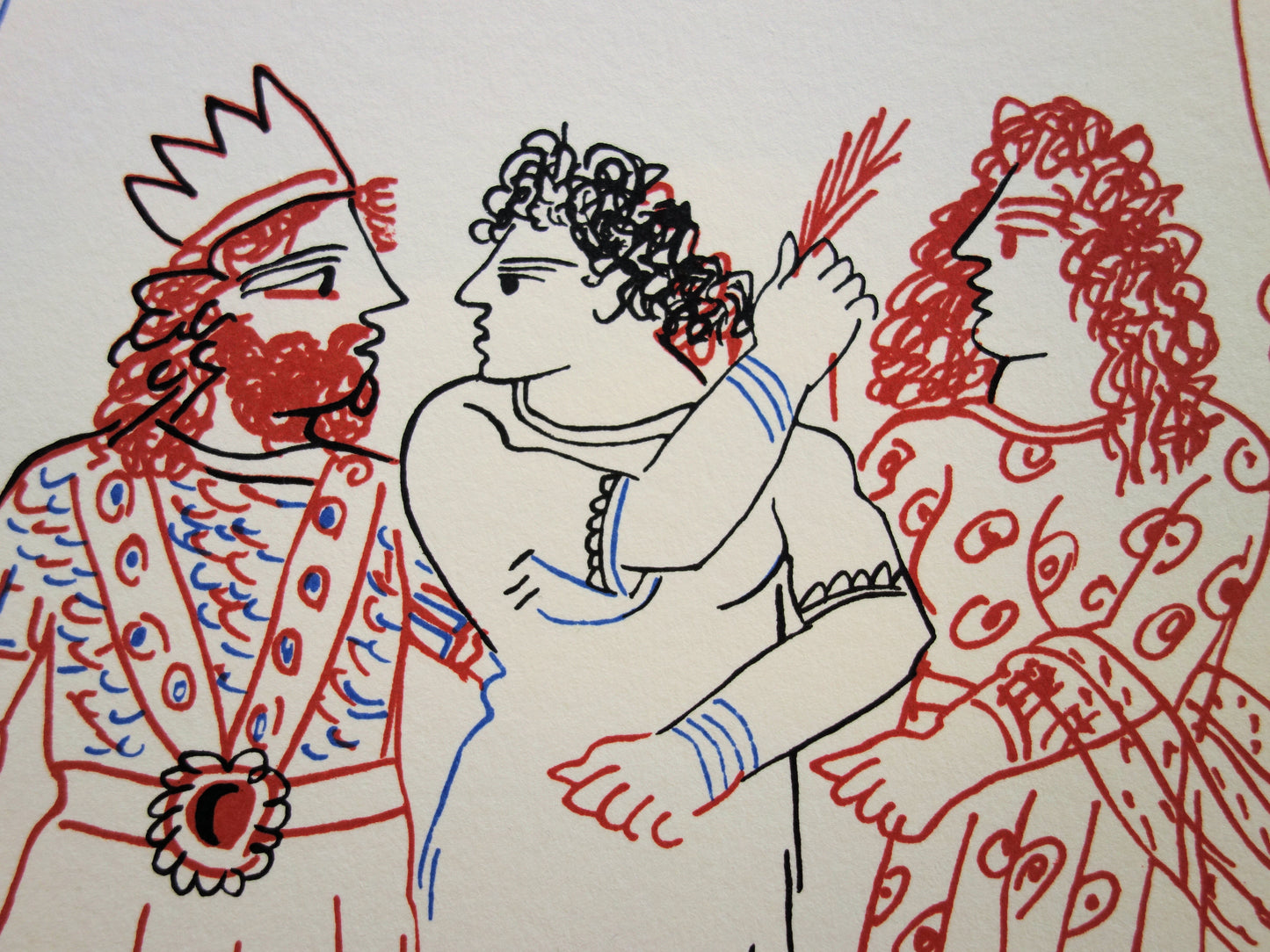 Alekos FASSIANOS : Roi et Couple Grec - Lithographie originale signée