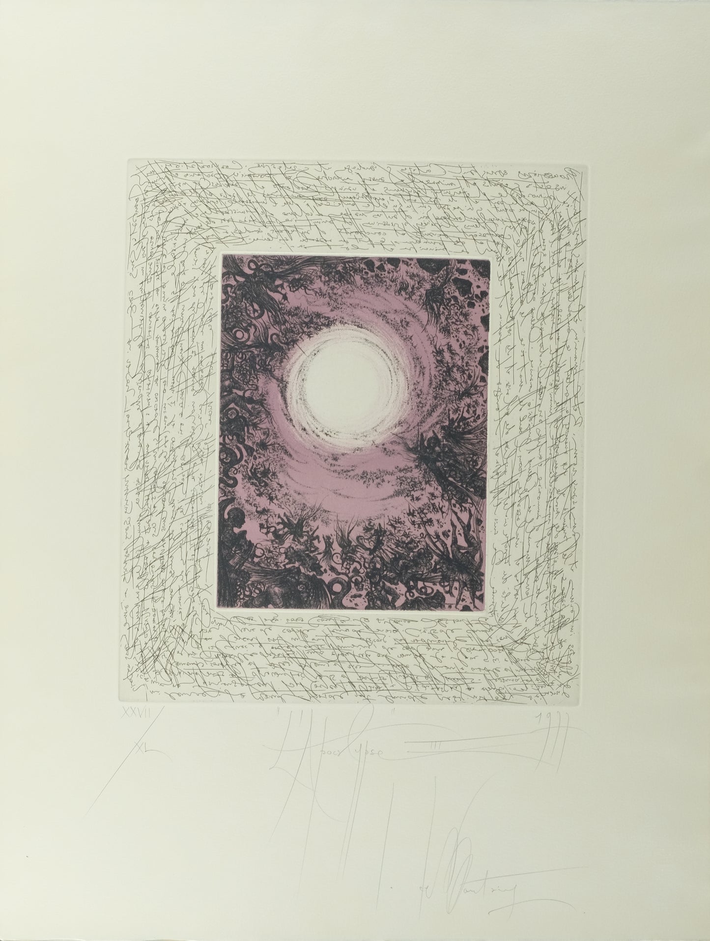Jacques DEFFONTAINE : Coucher de soleil de l'Apocalypse - Lithographie originale signée