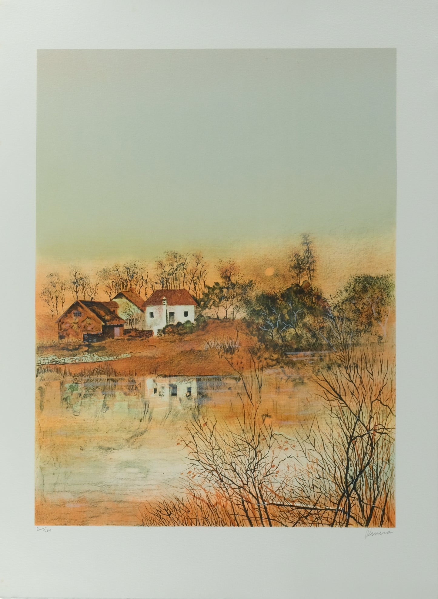 Antonio RIVERA : Coucher de soleil - Lithographie originale signée