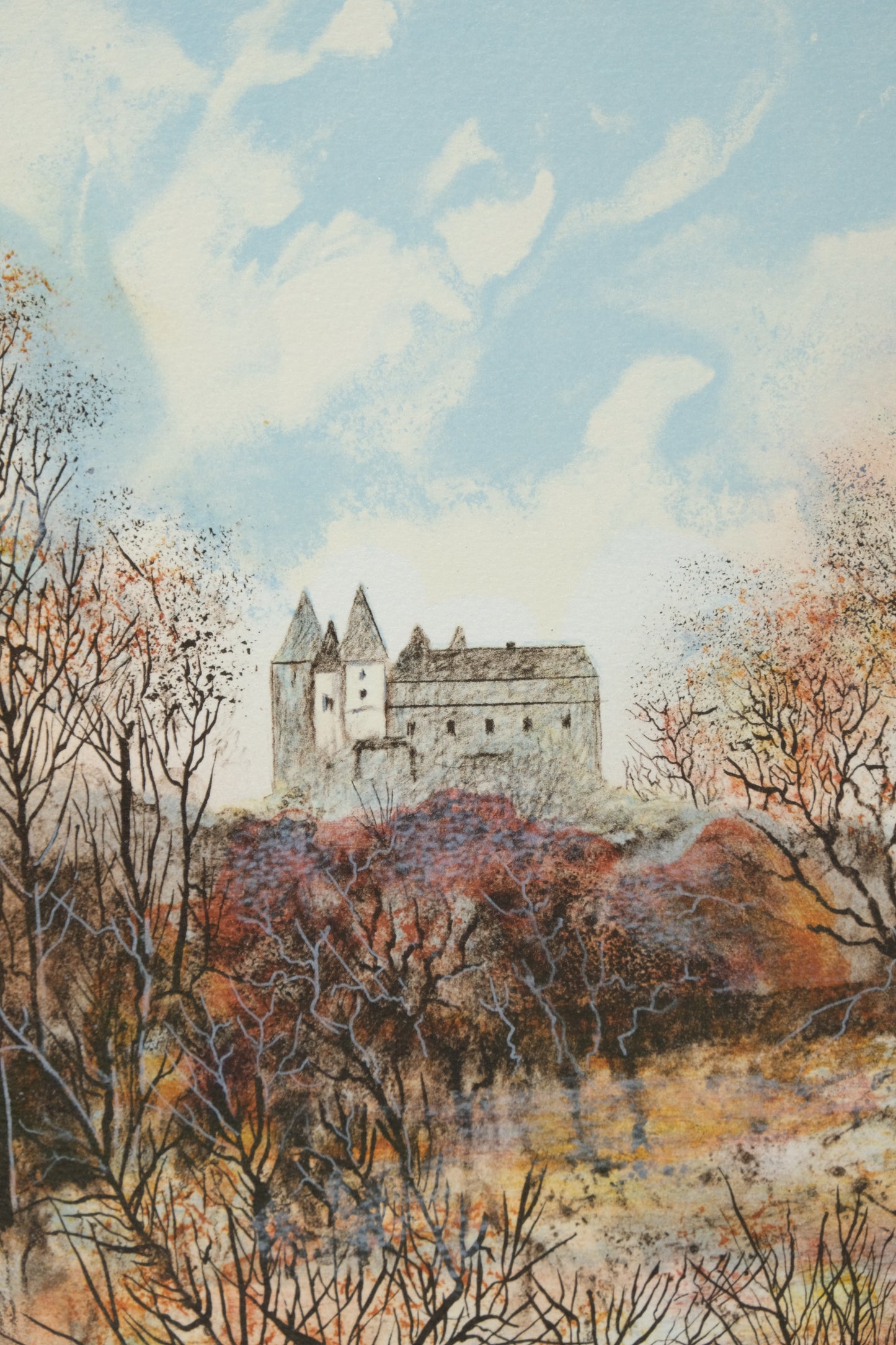 Antonio RIVERA : Château de Saumur - Lithographie originale signée