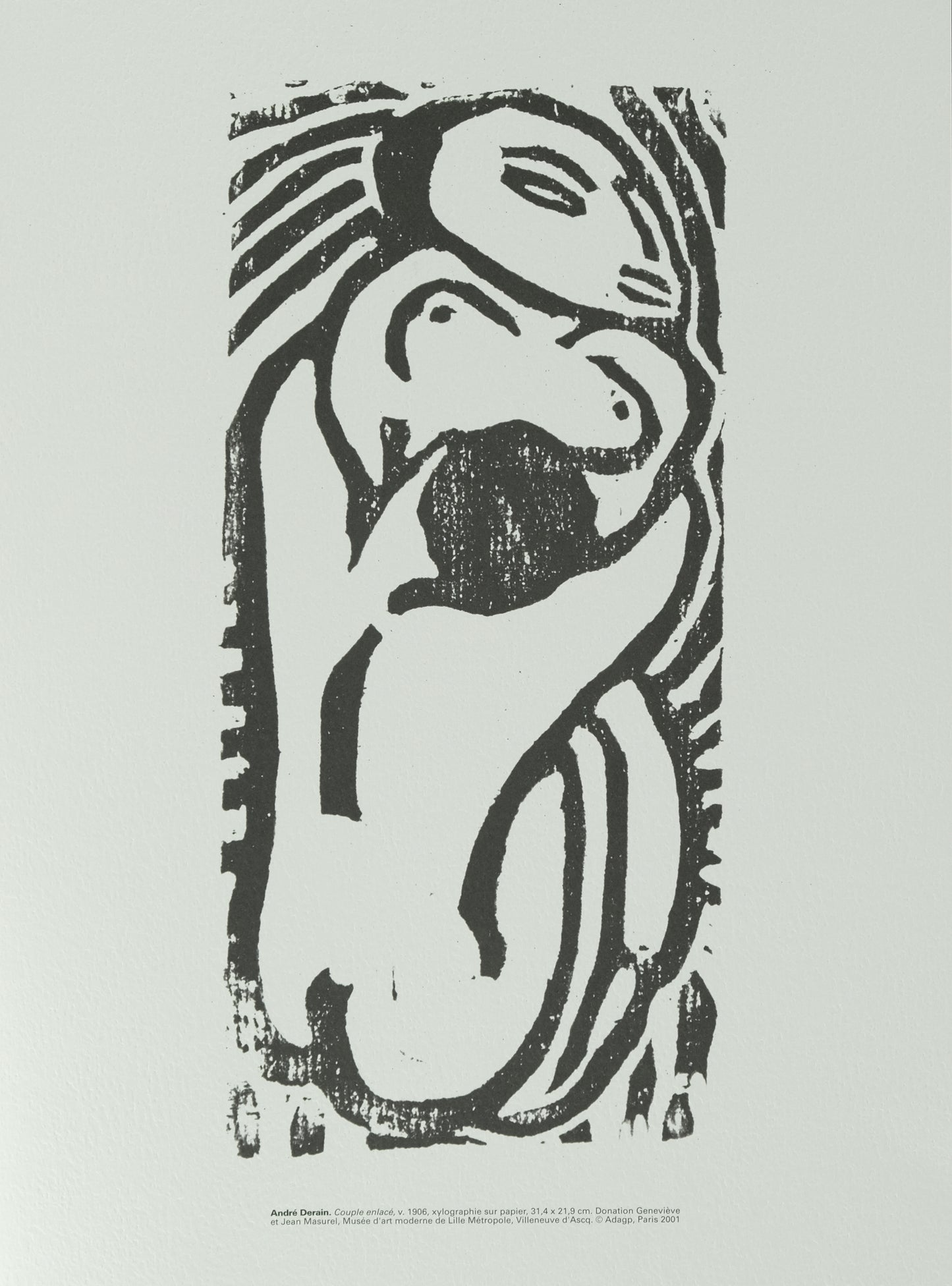 André DERAIN : Couple enlacé - Xylographie