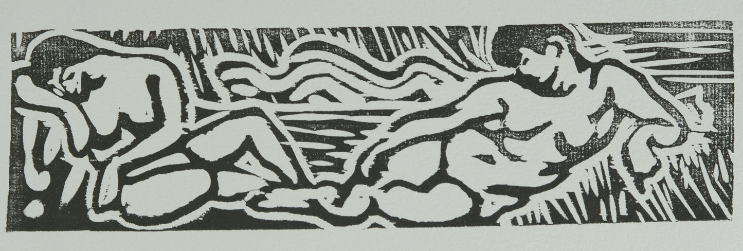 André DERAIN : Nus couchés au bord de l'eau - Xylographie