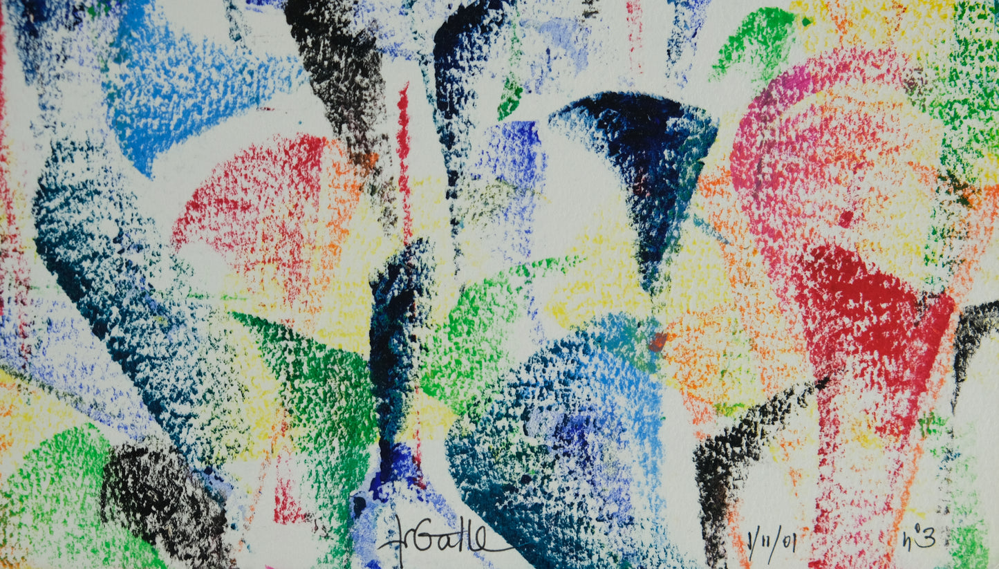 Françoise GALLE - Végétation fauve - Pastel signé