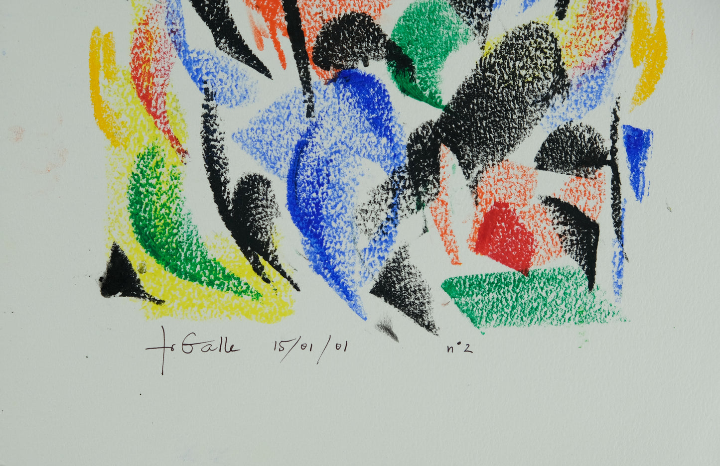 Françoise GALLE - Mère et son enfant abstrait - Pastel signé