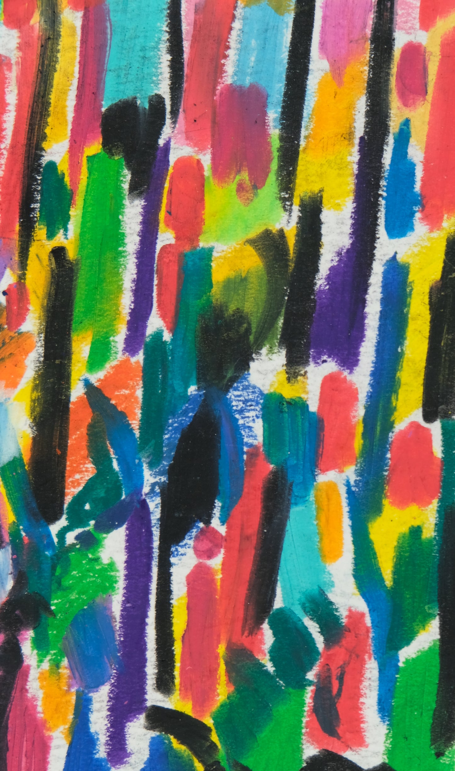 Françoise GALLE : Silhouettes abstraites - Pastel signé