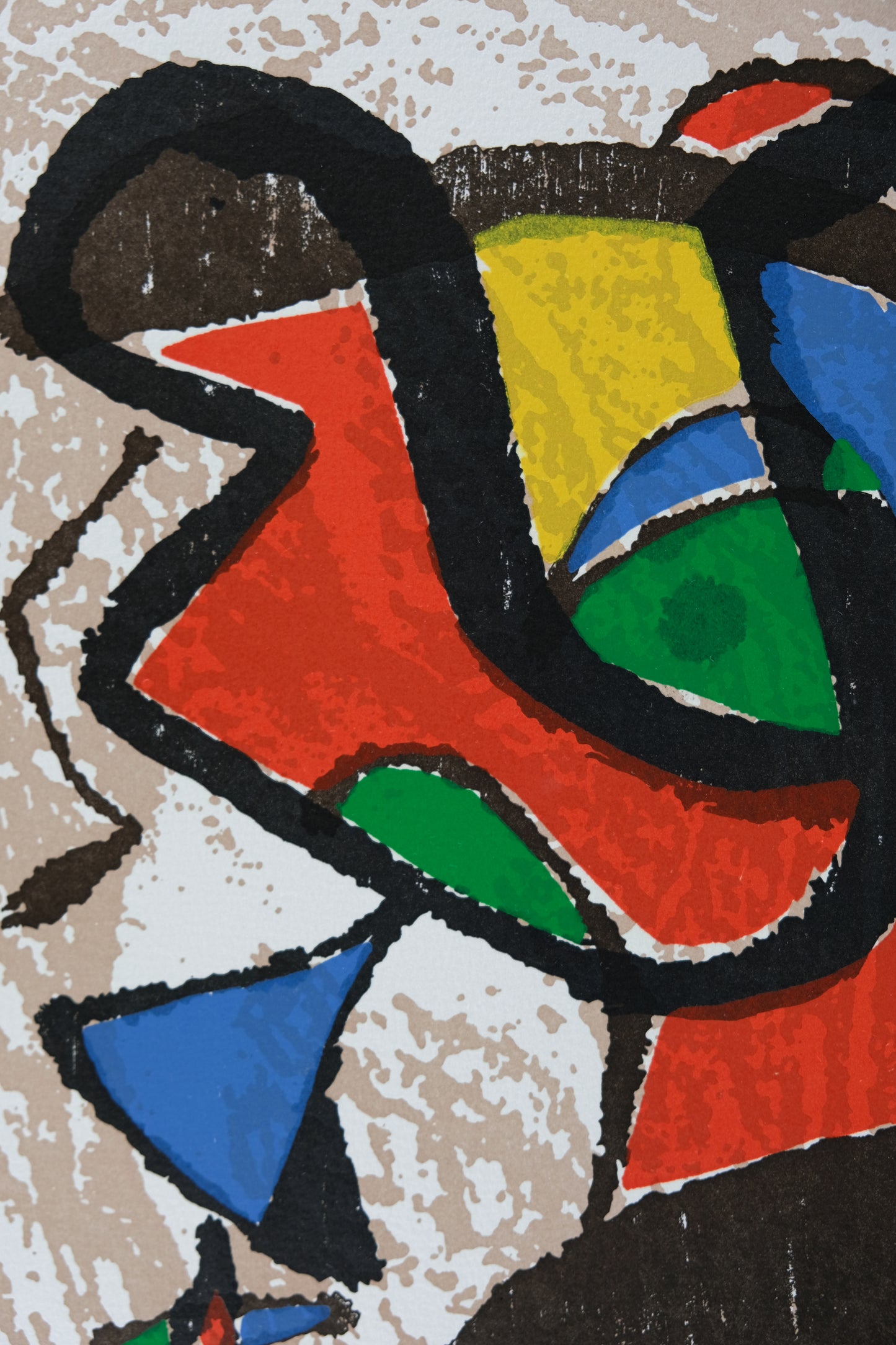 Joan MIRO : Femme et oiseau - Gravure originale en couleurs