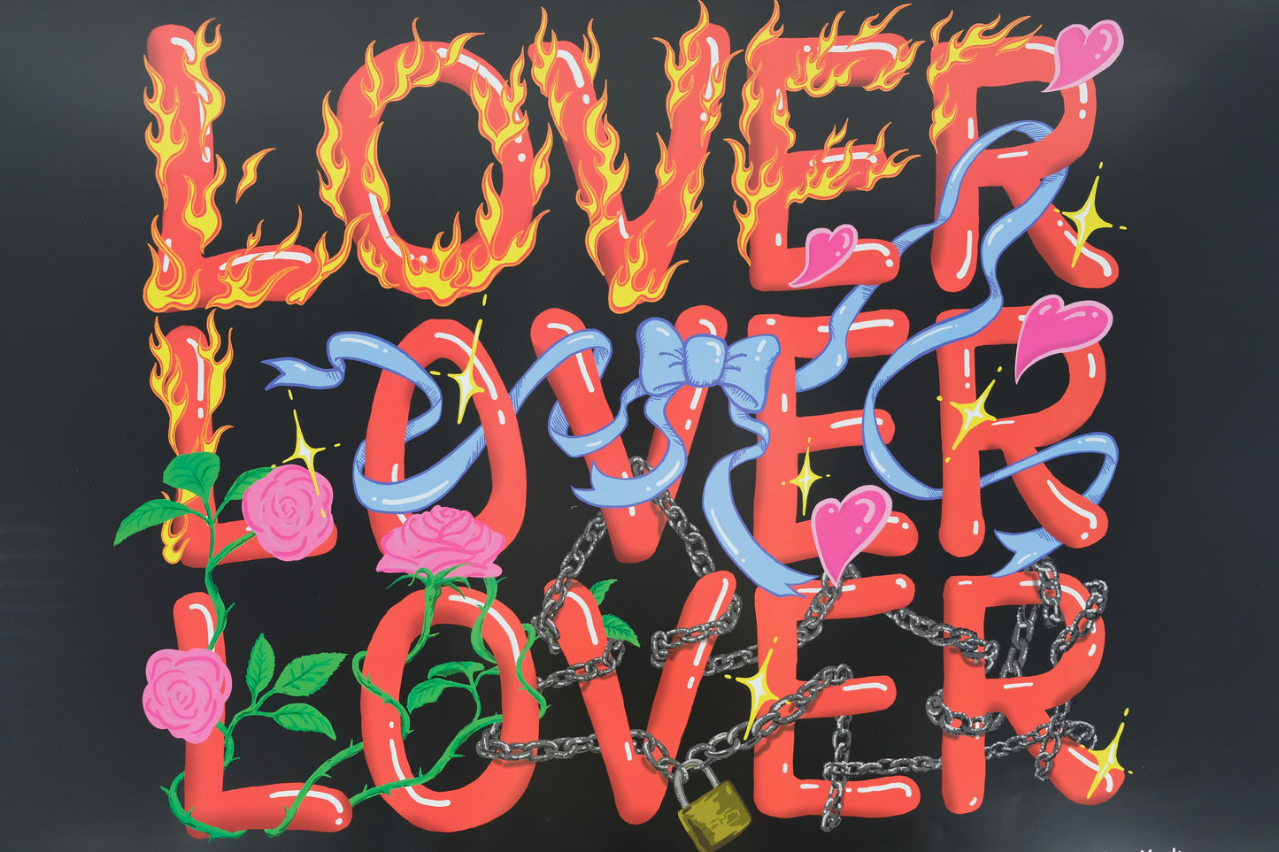 Dan COLEN : Lover, Lover, Lover - Affiche originale