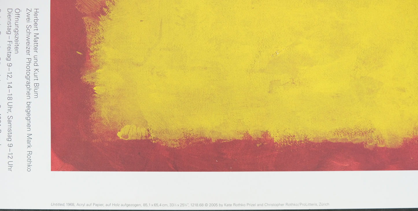 Mark ROTHKO : Composition rouge et jaune - Affiche originale en couleurs