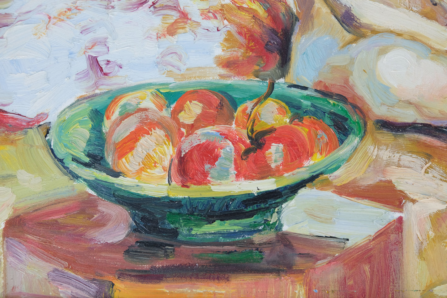 Katia PISSARRO : Nu aux fruits - Huile sur toile signée