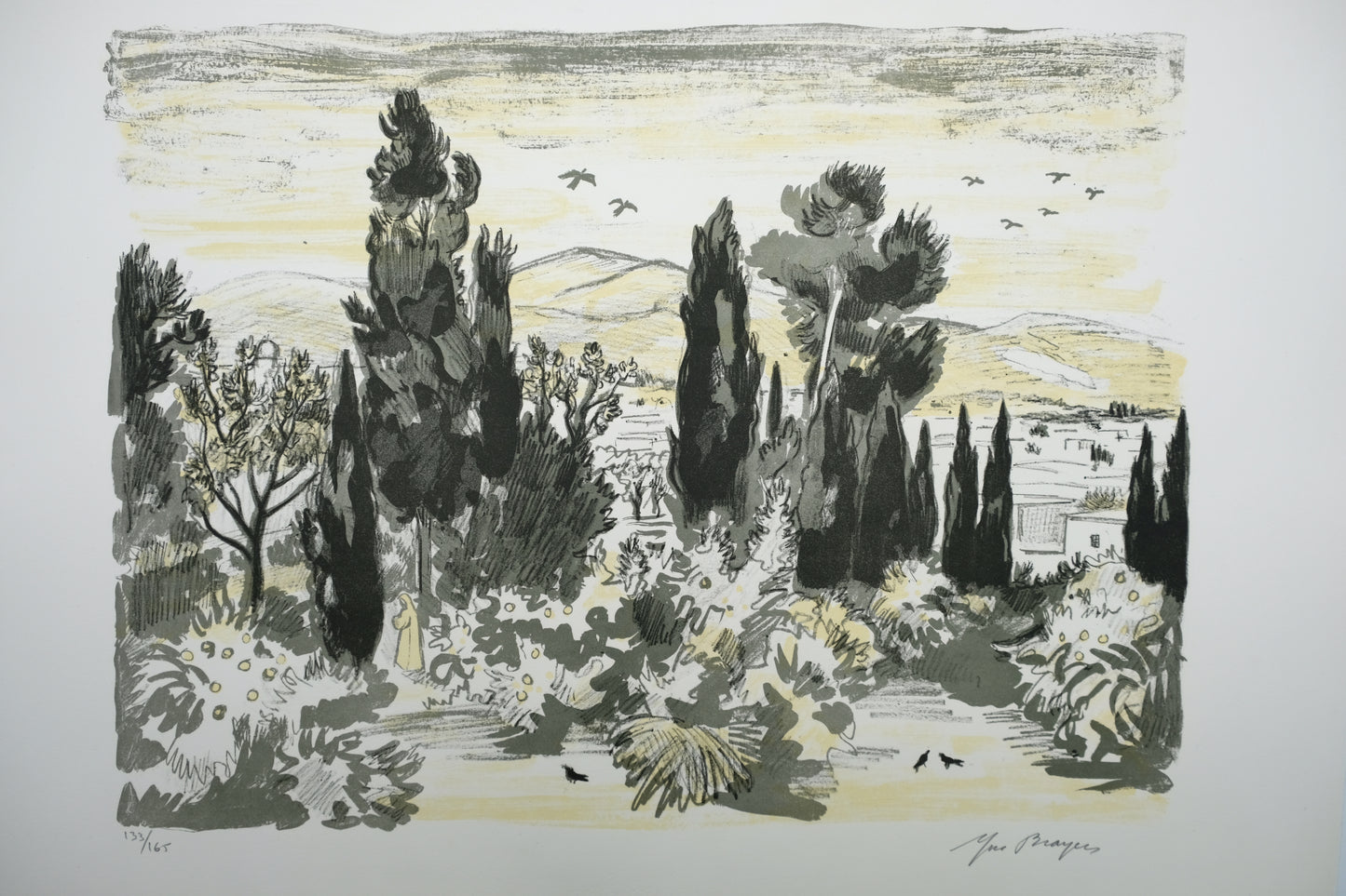 Yves BRAYER : Jardin à Chiraz - Lithographie originale signée