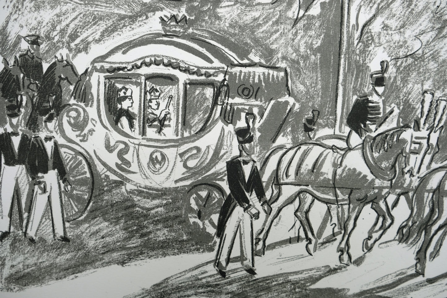 Yves BRAYER : Le carrosse du couronnement - Lithographie originale signée