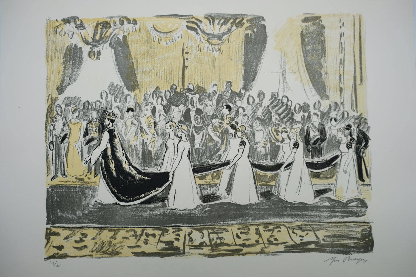 Yves BRAYER : Le cortège de l'Impératrice - Lithographie originale signée