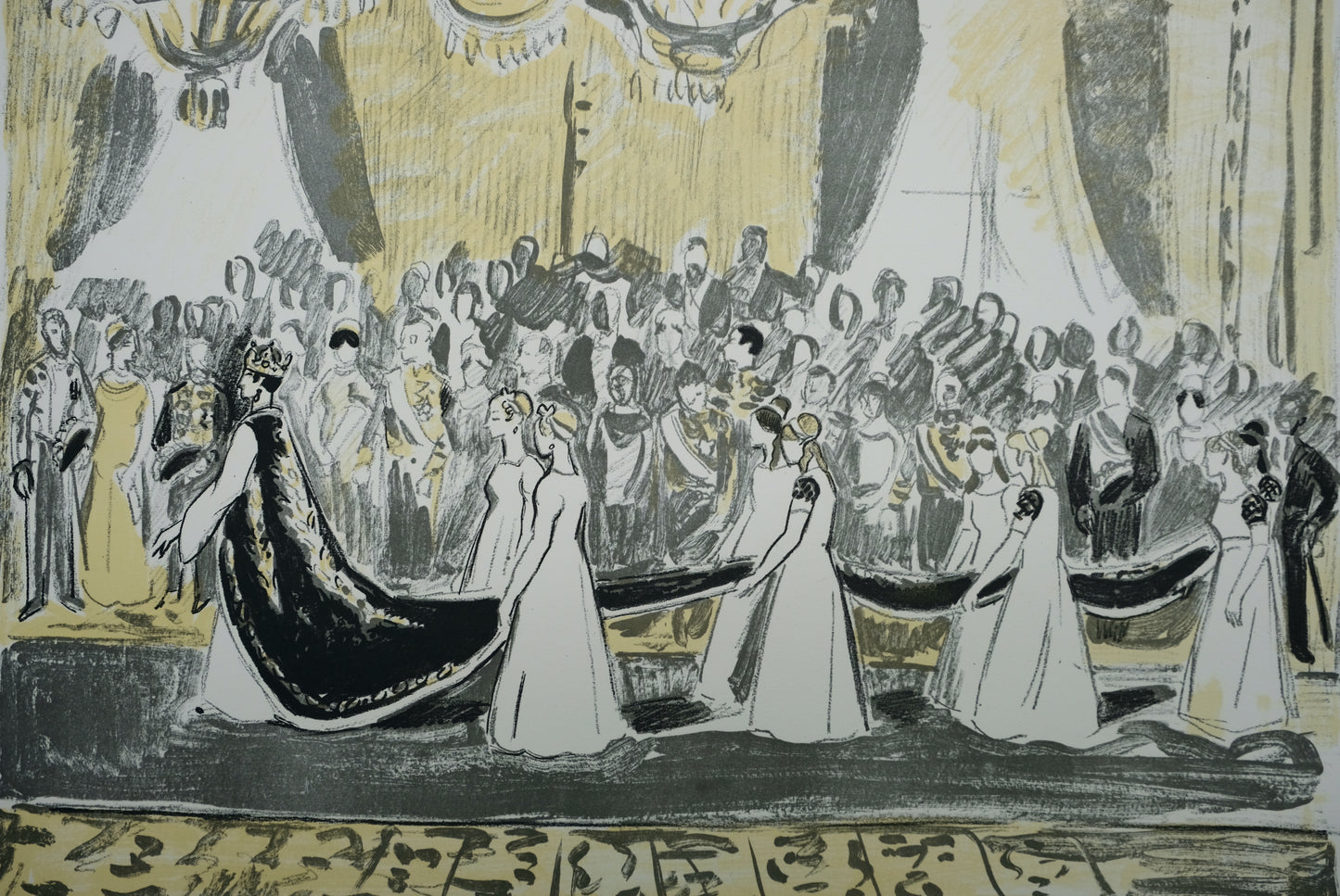 Yves BRAYER : Le cortège de l'Impératrice - Lithographie originale signée