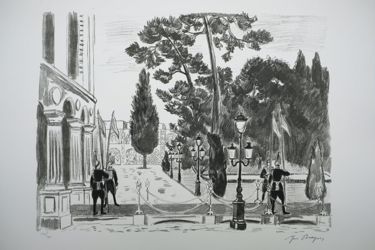 Yves BRAYER : L'entrée du Palais du Golestan - Lithographie originale signée