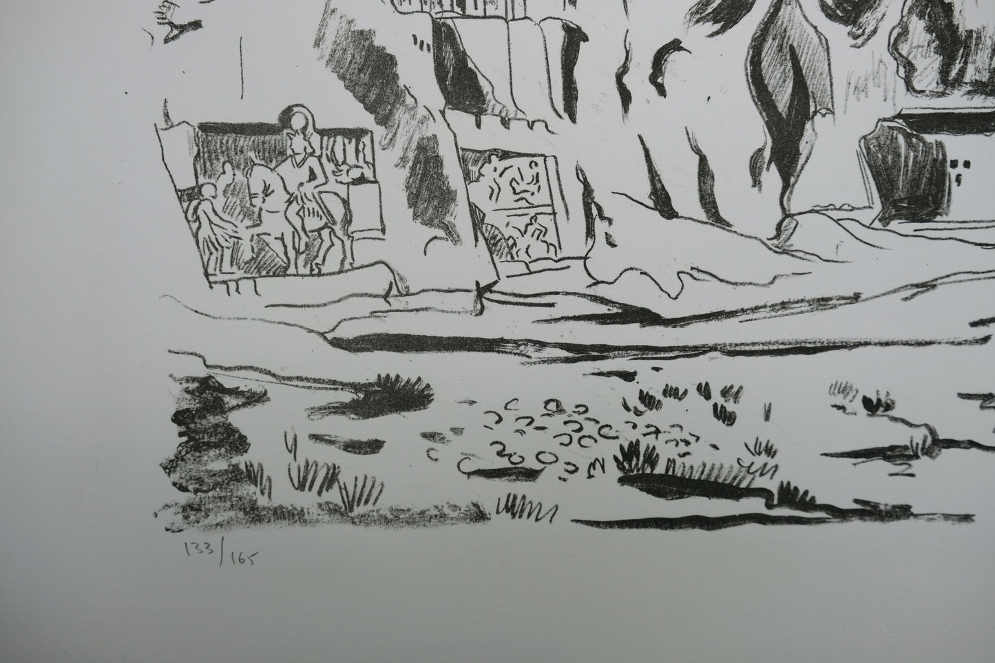 Yves BRAYER : Les tombeaux des rois Achemenides - Lithographie originale signée